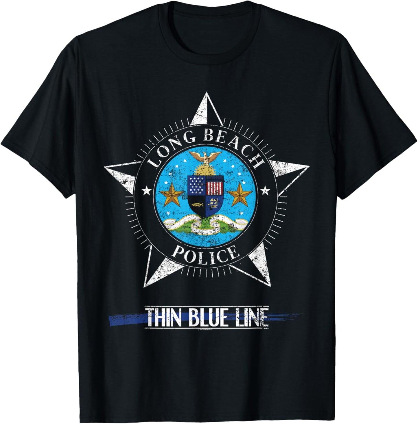 Police T Shirt Long Beach California Police Gifts T-Shirt - T-Shirt | Black