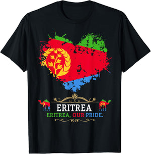 Eritrea Flag Outfit Ideas For Kids & Camel Eritrean Flag T-Shirt - T-Shirt | Black