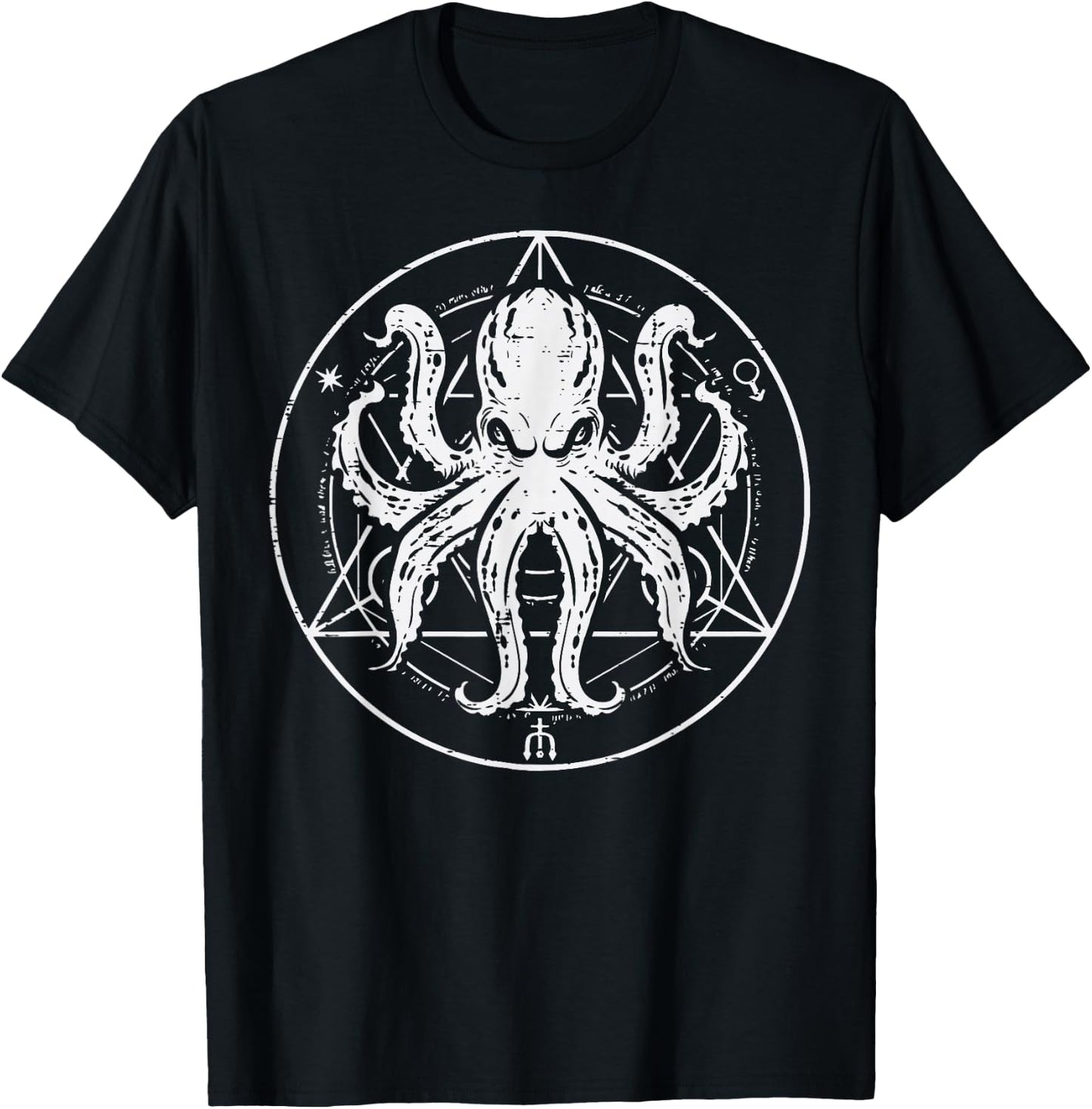Octopus Hexagram Cephalopod Sea Animal Men Women Kids Teen T-Shirt - T-Shirt | Black