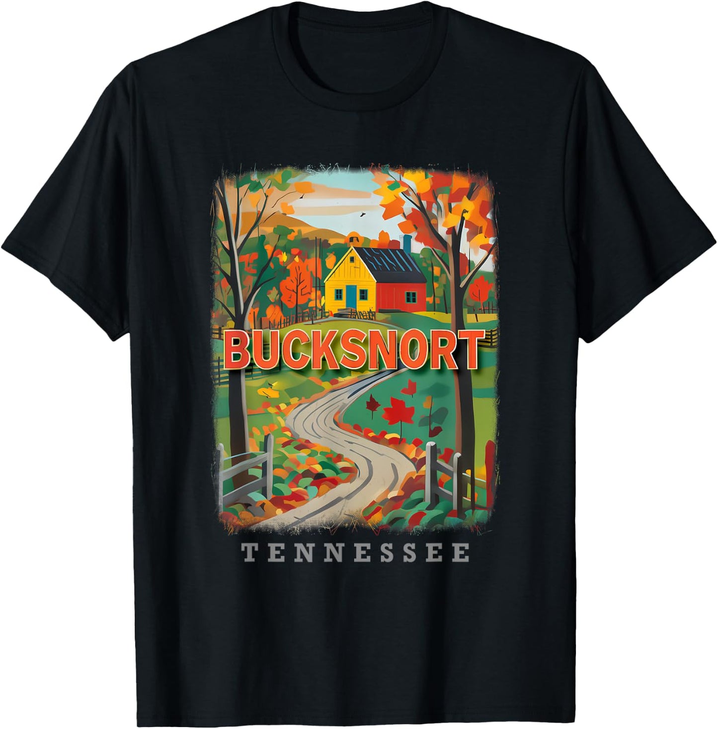 Bucksnort Tennessee TN Country Charm SD426 T-Shirt - T-Shirt | Black