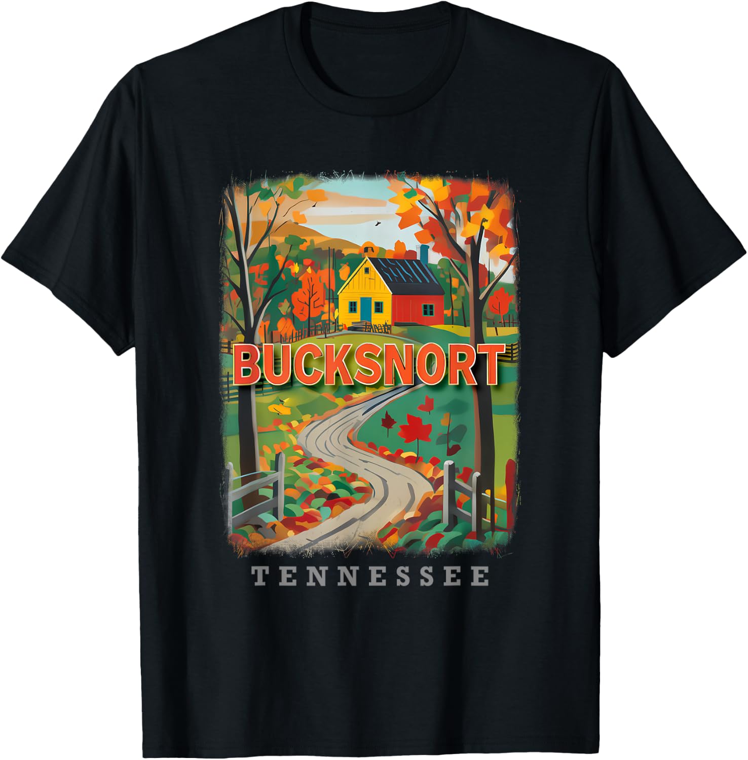 Bucksnort Tennessee TN Country Charm SD426 T-Shirt - T-Shirt | Black