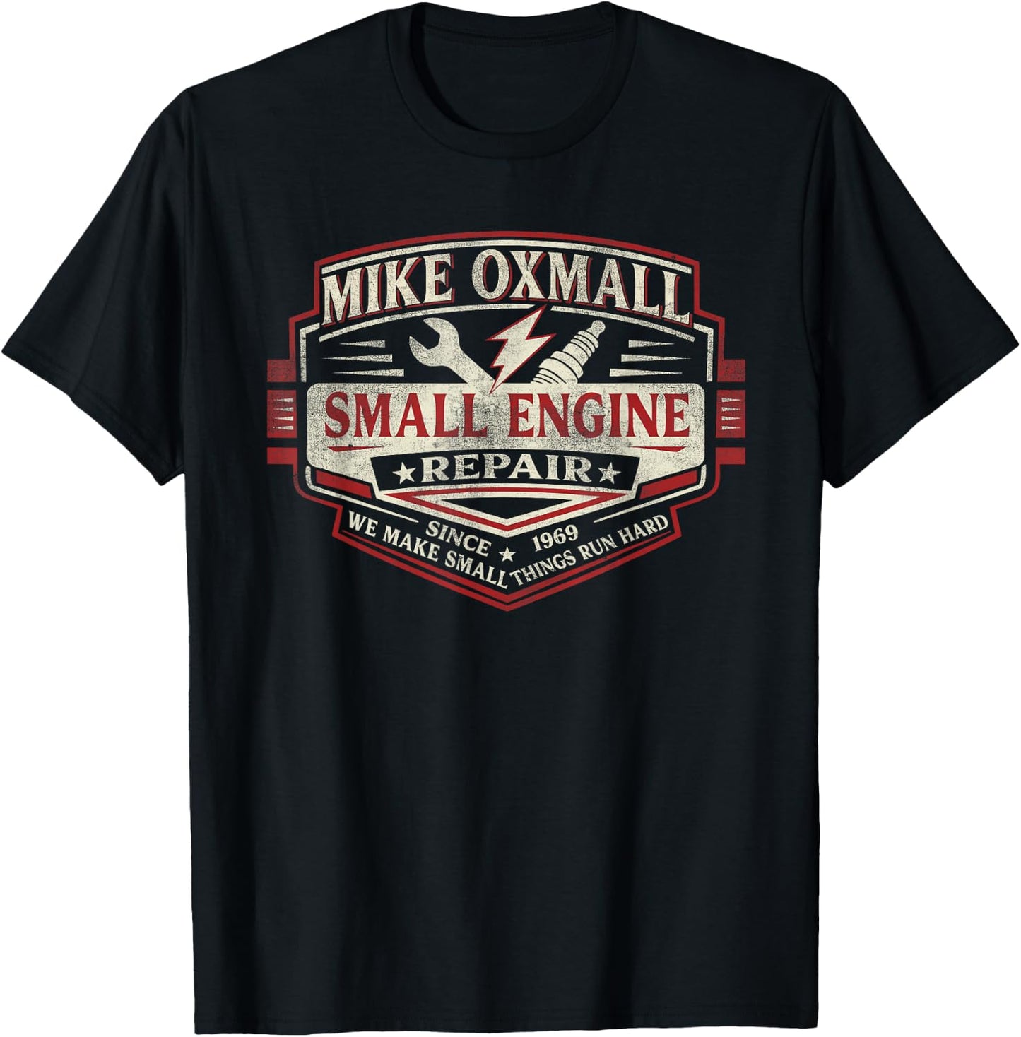 Mike Oxmall Retro Style Funny Name Pun Joke Graphic T-Shirt - T-Shirt | Black