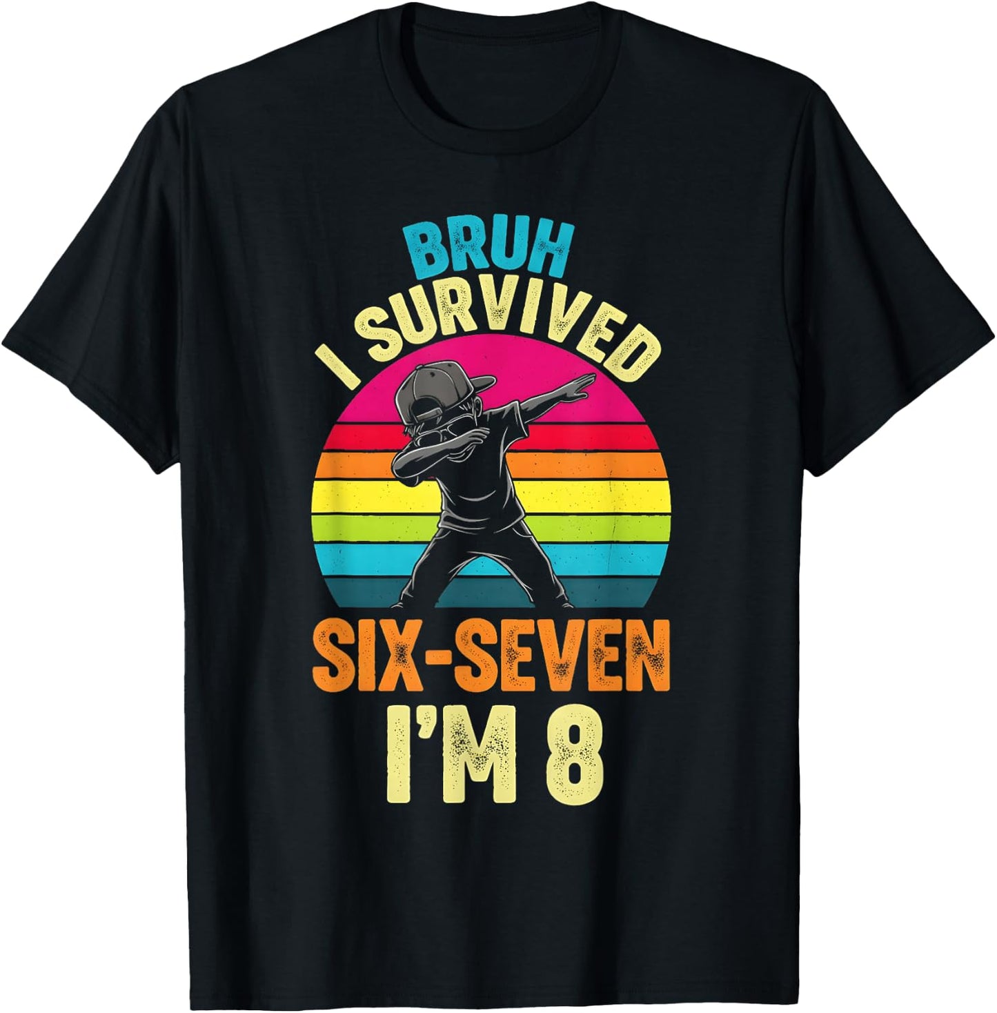 67 Meme zum 8. Geburtstag, Dabbing Six Seven Bruh, lustige Jungen, Kinder T-Shirt - T-Shirt | Black