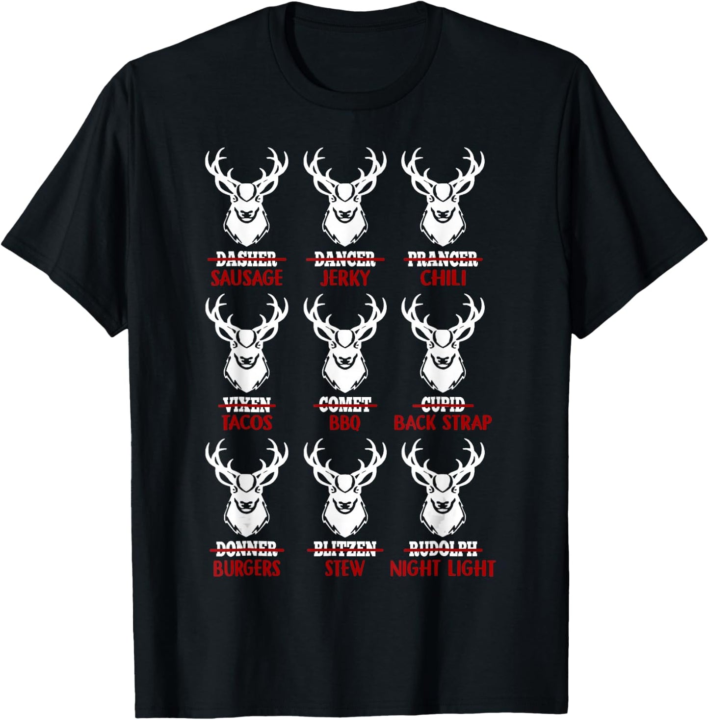 Funny Christmas Deer Bow Hunting Santa Men Women Hunter T-Shirt - T-Shirt | Black