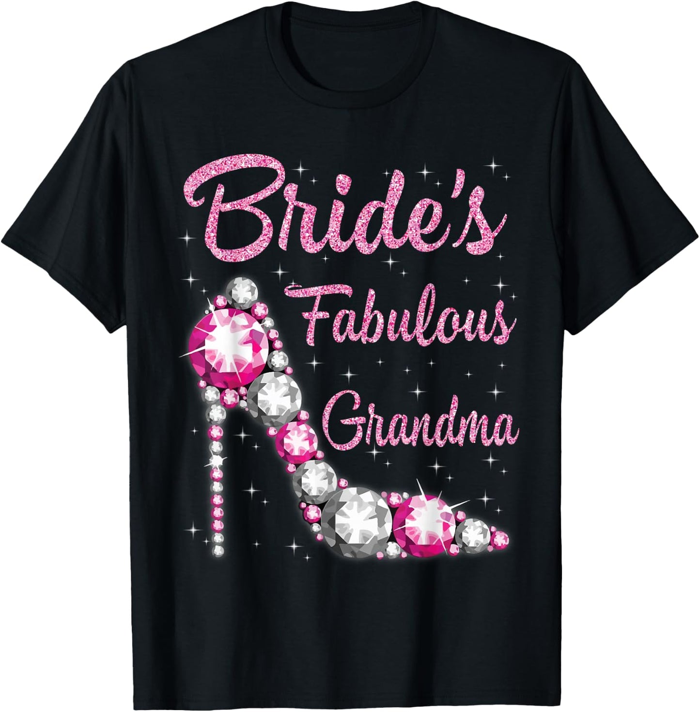 Bride's Fabulous Grandma Happy Wedding Marry Vintage Shirt T-Shirt - T-Shirt | Black