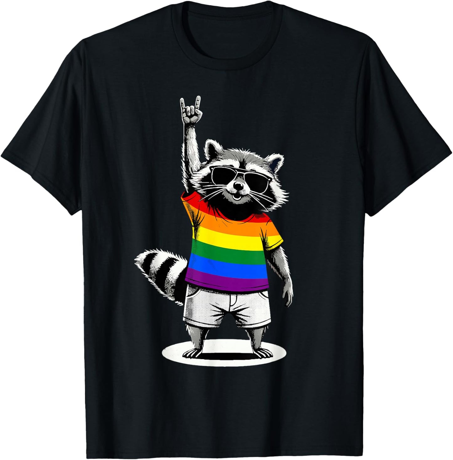 Raccoon LGBTQ Pride Month T-Shirt - T-Shirt | Black