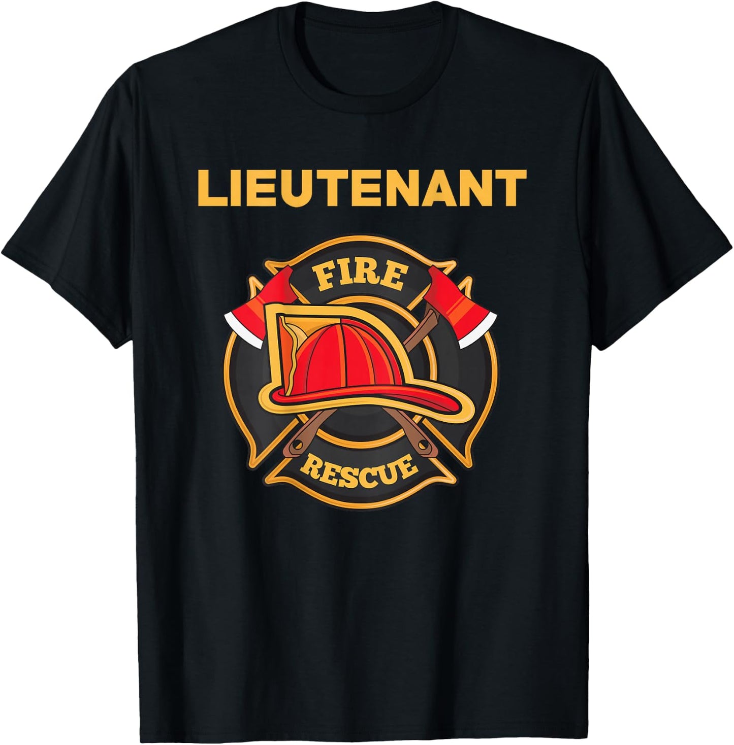 Fire Rescue Lieutenant Department for Firefighters T-Shirt - T-Shirt | Black