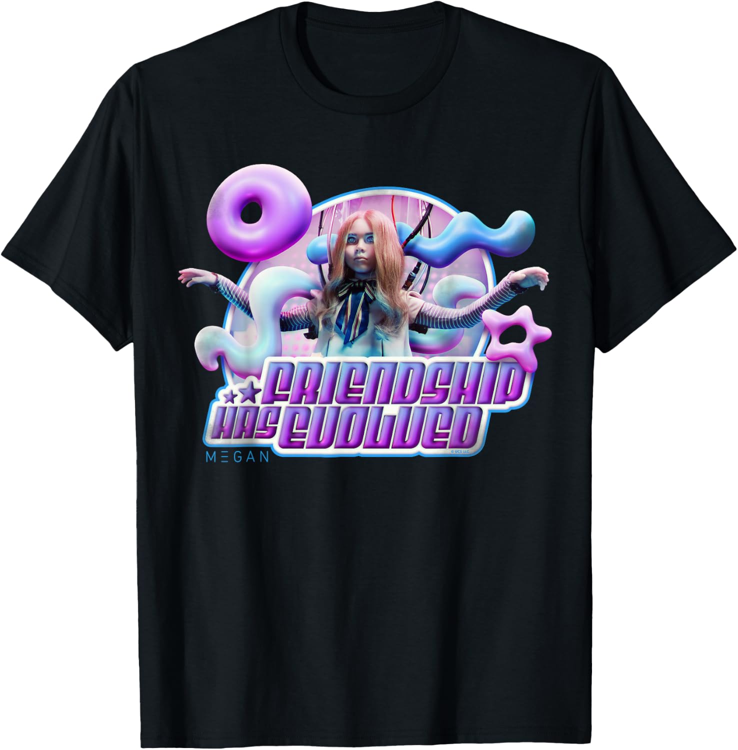 M3GAN Friendship Has Evolved Y2K Cyber Pop Style T-Shirt - T-Shirt | Black