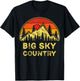 Vintage Big Sky Country Montana MT Mountains Hiking Souvenir T-Shirt - T-Shirt | Black