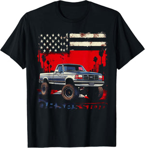 OBS Single Cab Old Body Style Retro Powerstroke Diesel Truck T-Shirt - T-Shirt | Black