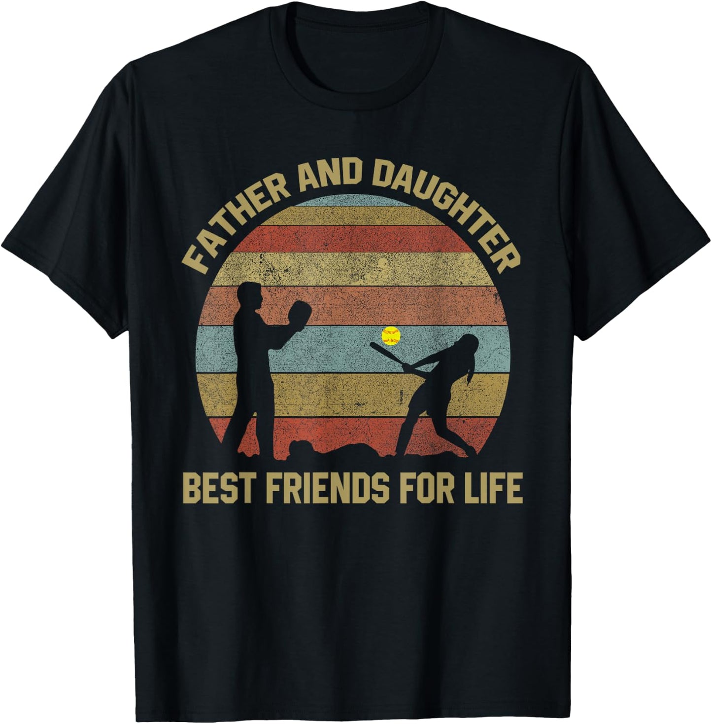 Father and Daughter Baseball Softball Matching Outfits T-Shirt - T-Shirt | Black