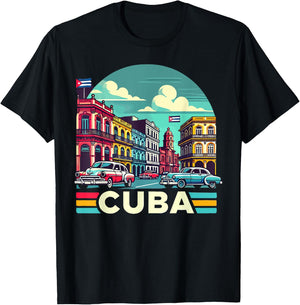 Cuba Women's Love Cuba Flag Design Cuban Roots T-Shirt - T-Shirt | Black