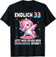 33rd Birthday Woman 33 Years Party Outfit Funny Unicorn , black T-Shirt - T-Shirt | Black
