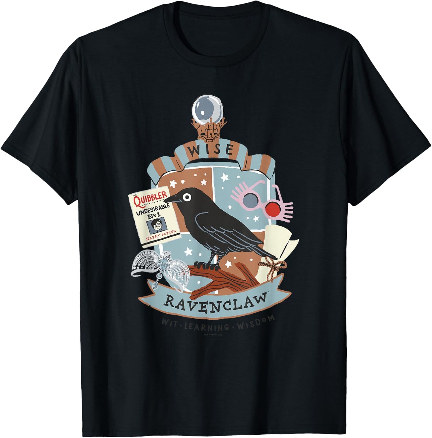Harry Potter: Deathly Hallows 2 Wise Ravenclaw Badge T-Shirt - T-Shirt | Black