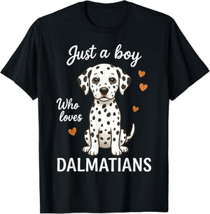 Just A Boy Who Loves Dalmatians T-Shirt - T-Shirt | Black