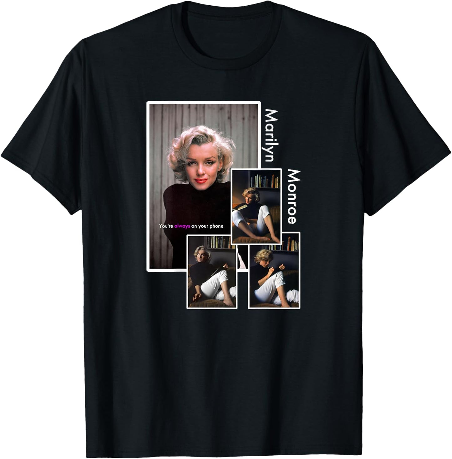 Marilyn Monroe_021_Back Printed , Black, S T-Shirt - T-Shirt | Black