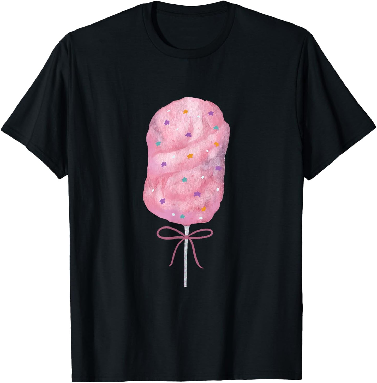 Pink Cotton Candy State Fair Food , black T-Shirt - T-Shirt | Black