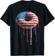 Donut Doughnut Sprinkles American Flag USA Drip Graffiti T-Shirt - T-Shirt | Black