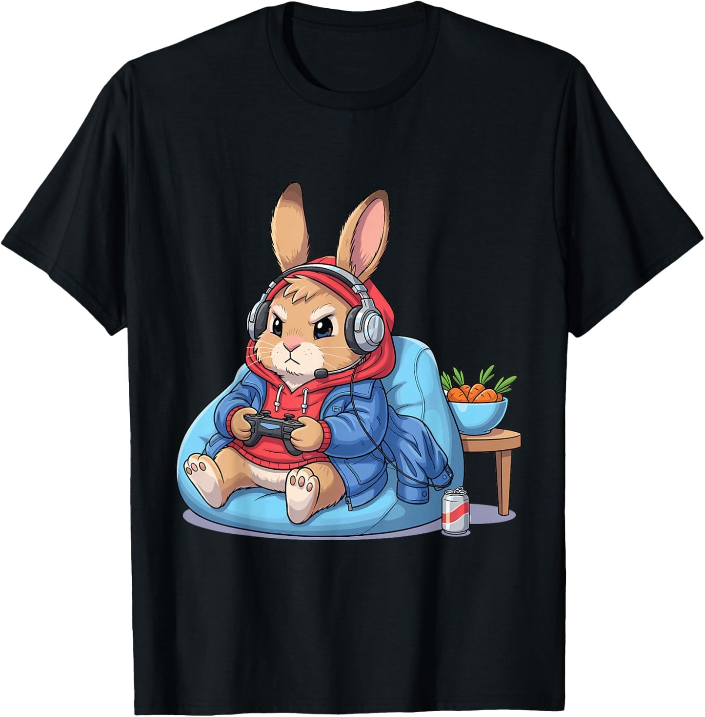 Gamer Bunny Rabbit Video Game Funny Shirts Women T-Shirt - T-Shirt | Black