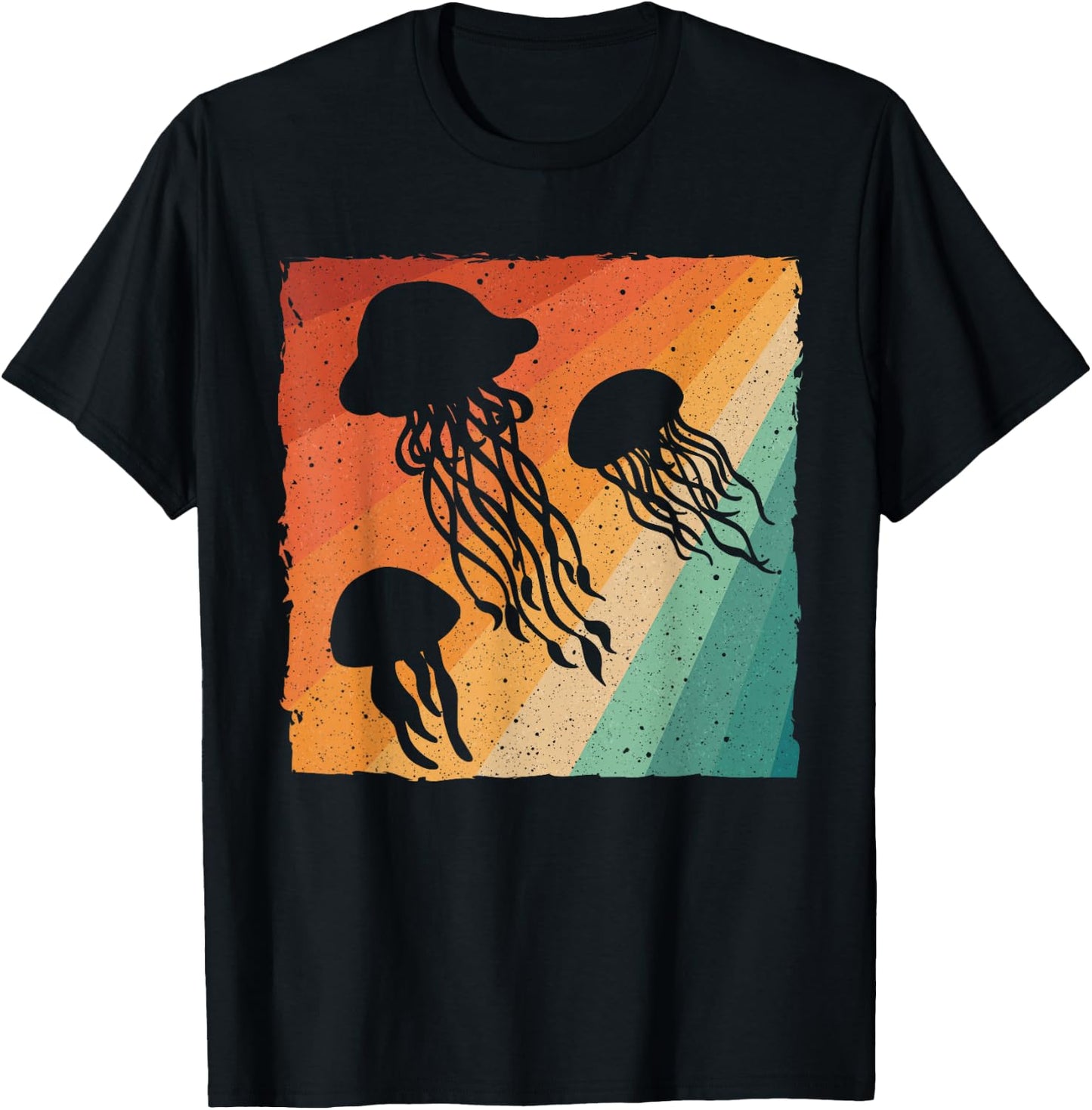 Funny Jellyfish Design For Kids Men Women Vintage Jellyfish T-Shirt - T-Shirt | Black
