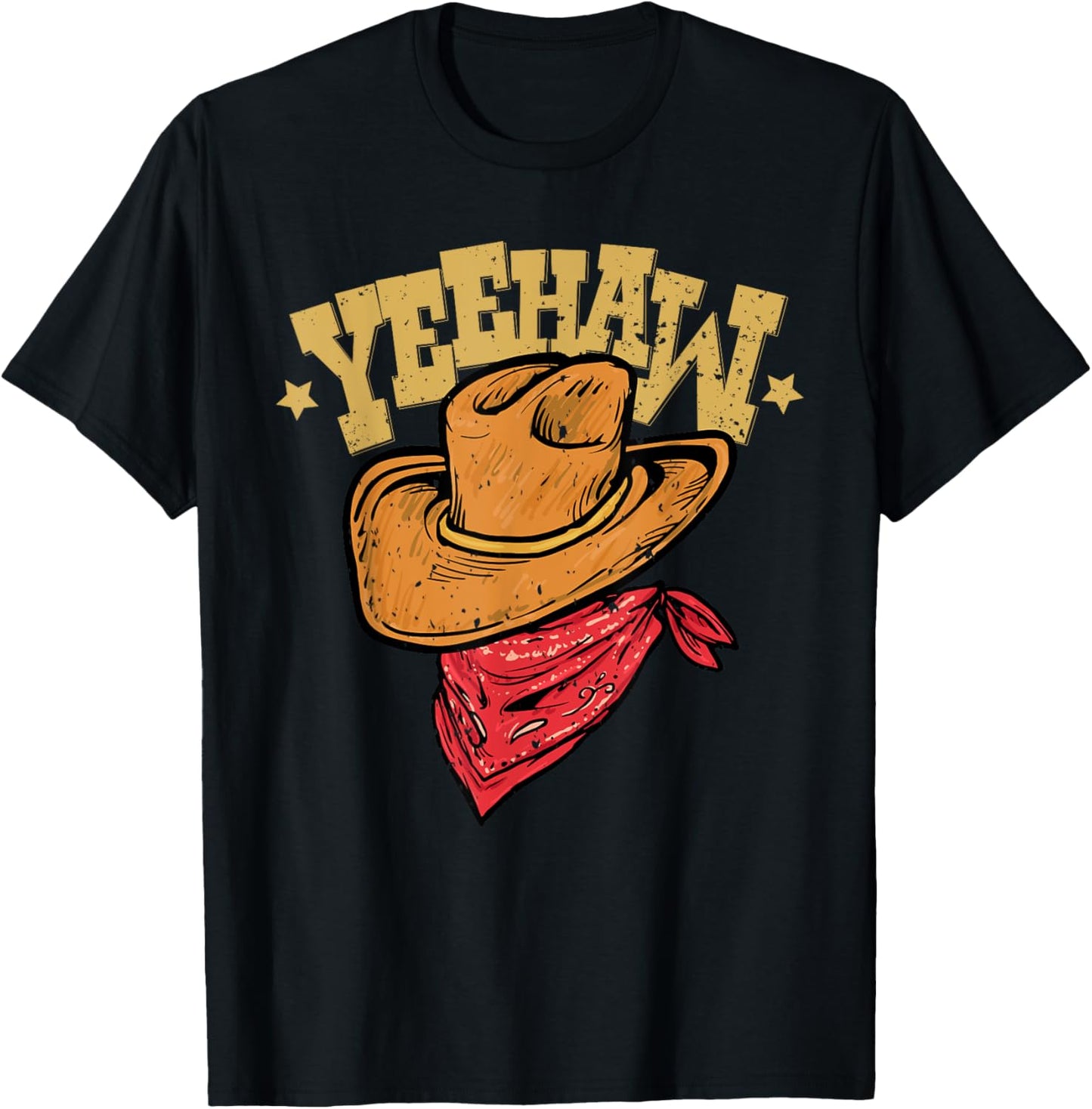 Western Cowboy Cowgirl Yeehaw , black T-Shirt - T-Shirt | Black