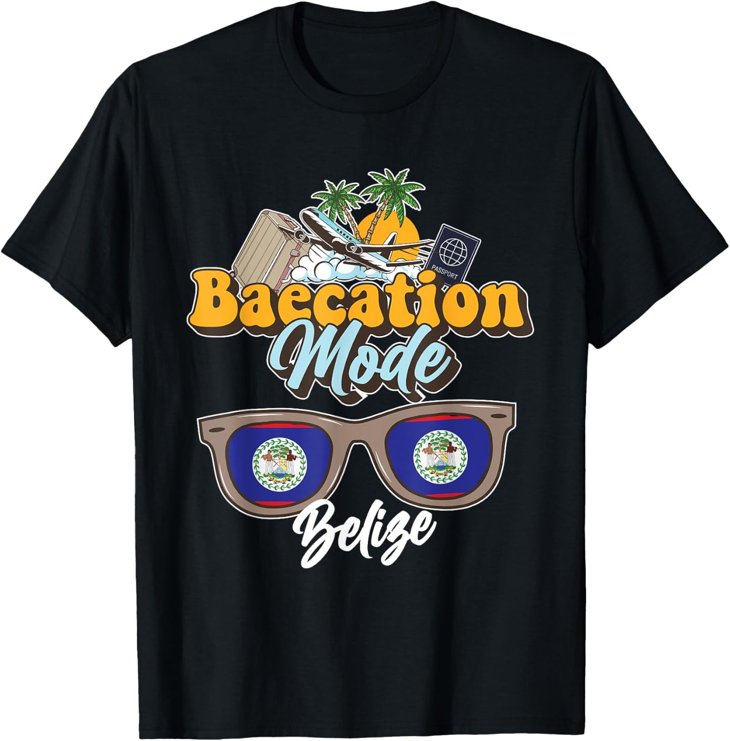 Baecation Belize Bound Couple Travel Goal Vacation Trip T-Shirt - T-Shirt | Black