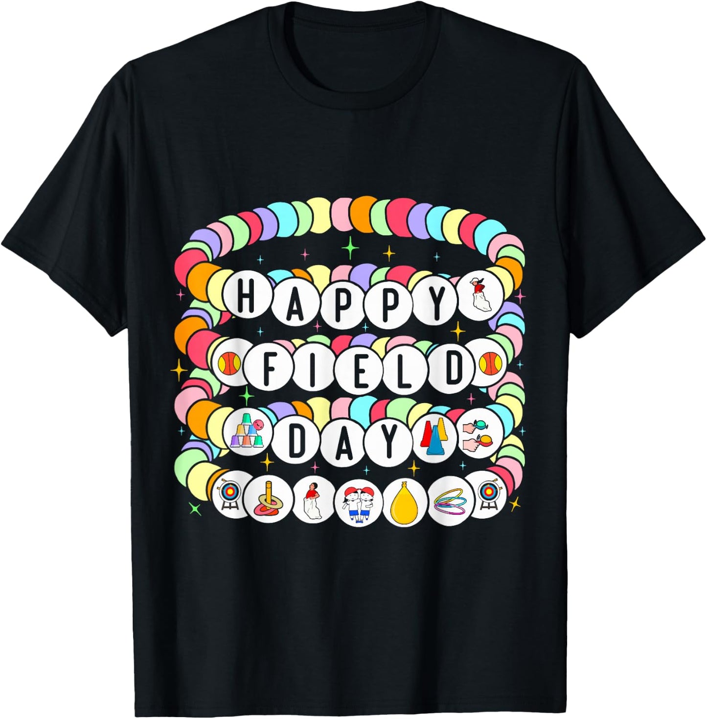 field day games Sack Race field day 2026 friendship bracelet T-Shirt - T-Shirt | Black