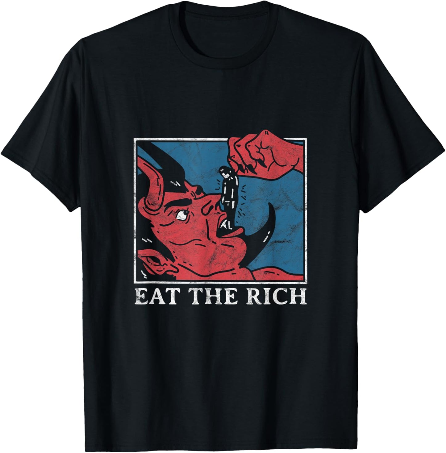 Eat The Rich Satan Devil Goth Punk Grunge Witch Vintage , black T-Shirt - T-Shirt | Black