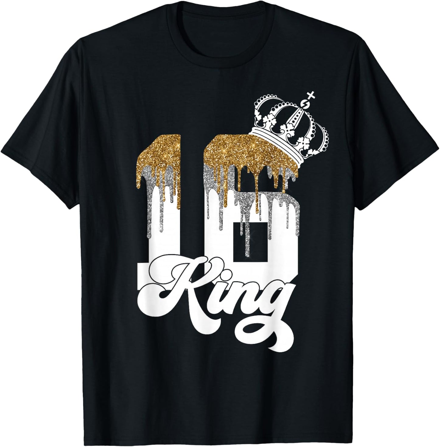 Finally 16 College King 16th Birthday T-Shirt - T-Shirt | Black