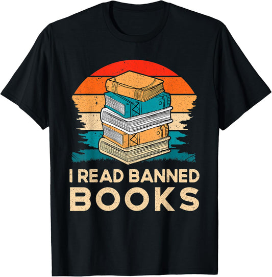 I Read Banned Books For Book Lover Book Nerd Book Worm T-Shirt - T-Shirt | Black