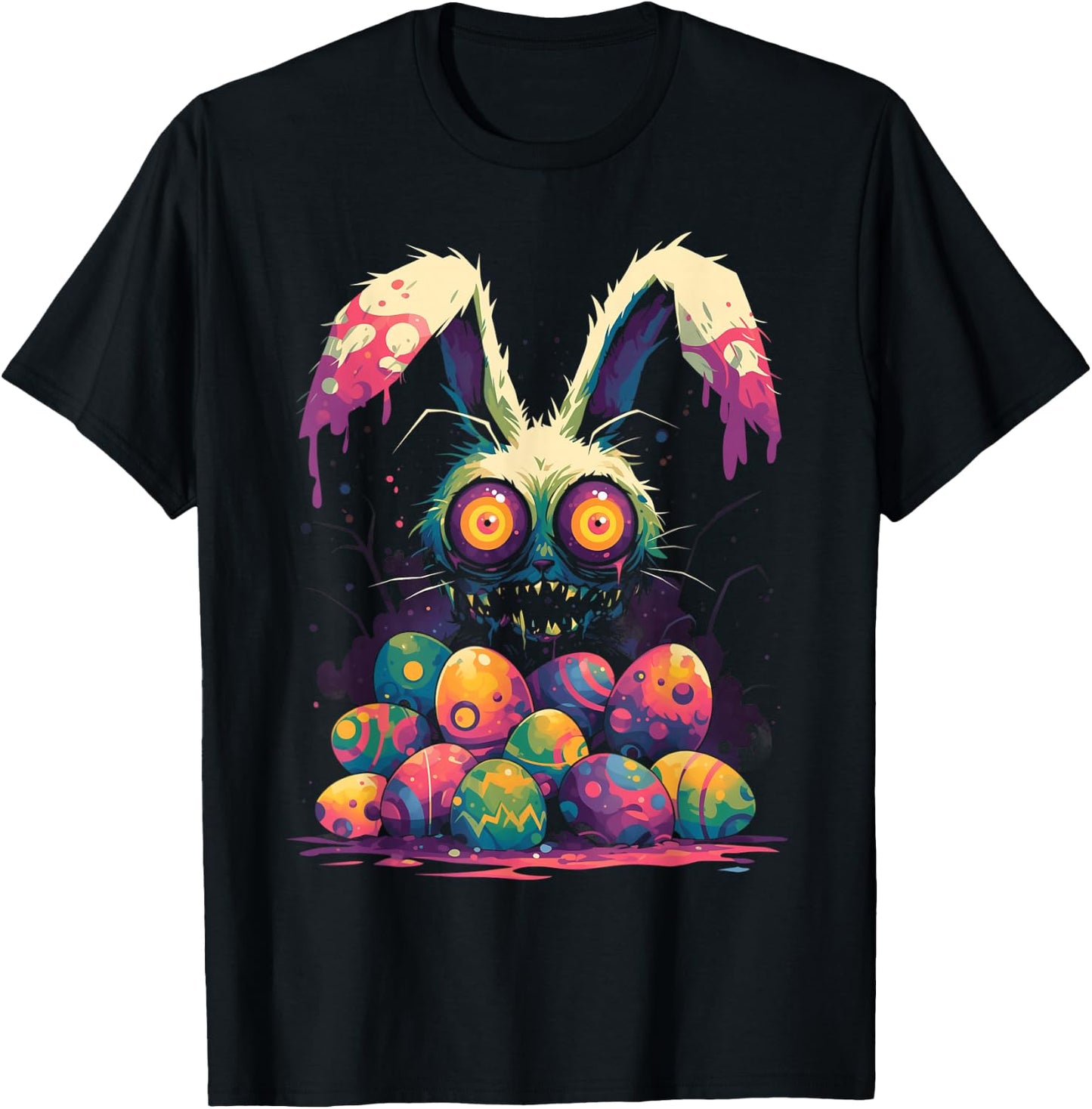 Horror Easter Bunny Egg Hunt Creepy Cute Goth Alt Aesthetic T-Shirt - T-Shirt | Black