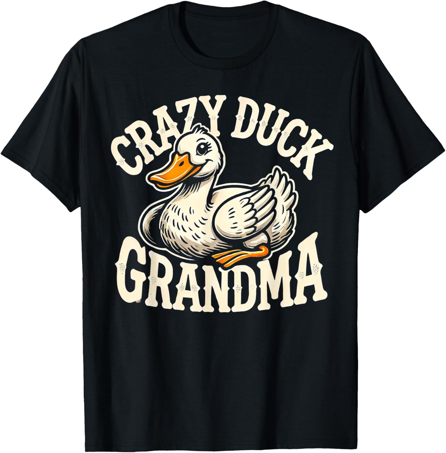 Crazy Duck Grandma Women Animal Funny Duck T-Shirt - T-Shirt | Black