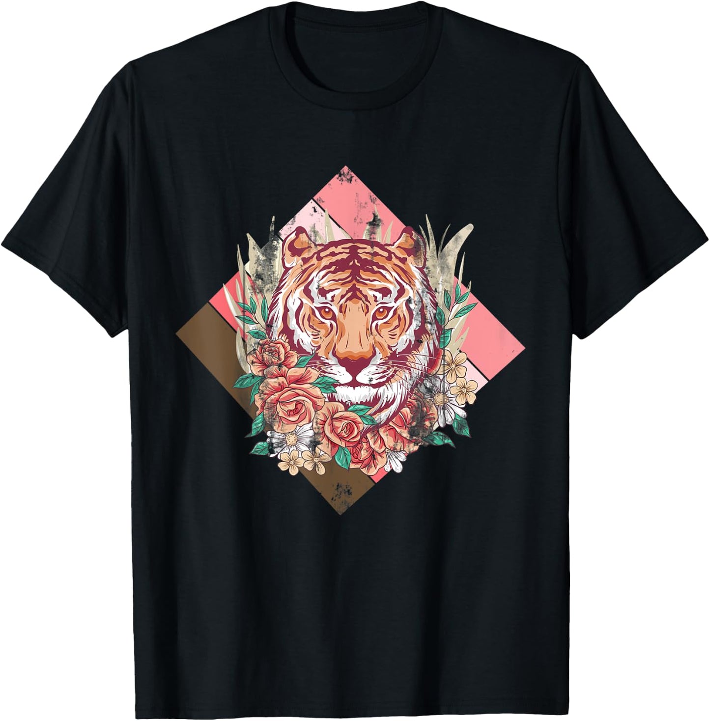 Cherry Blossom Sakura Tiger T-Shirt - T-Shirt | Black