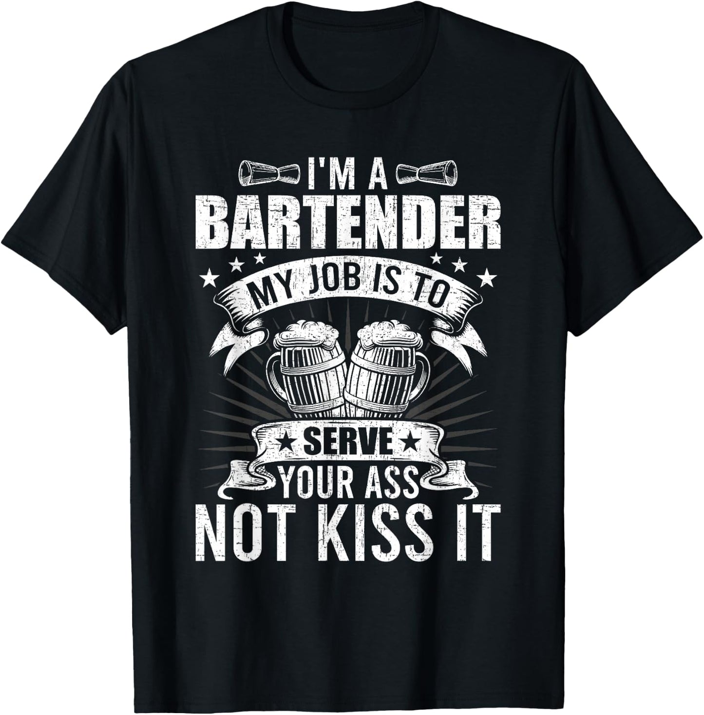 My Job is to Server You not Kiss Bartending Bartender T-Shirt - T-Shirt | Black