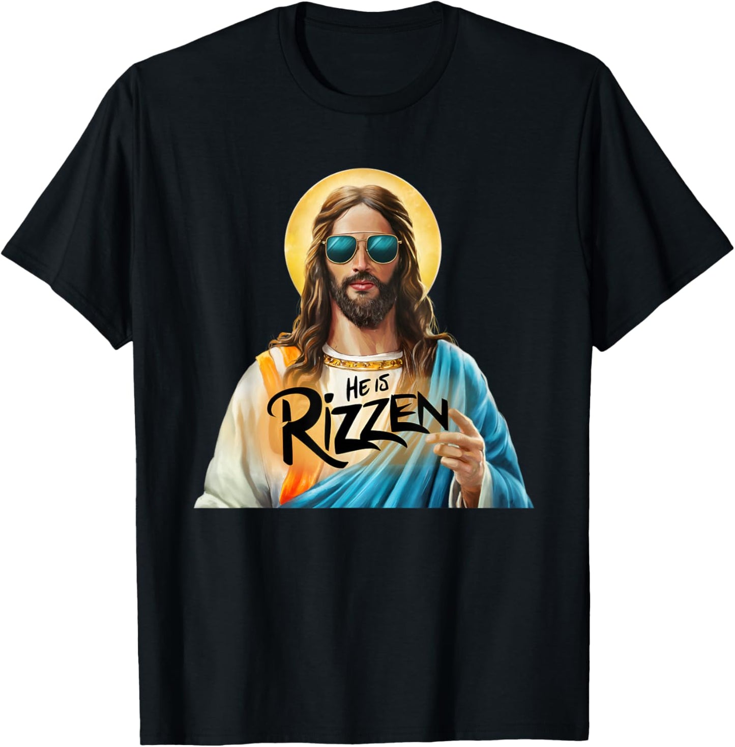 He Is Rizzen jesus has rizzen Christian Religious T-Shirt - T-Shirt | Black