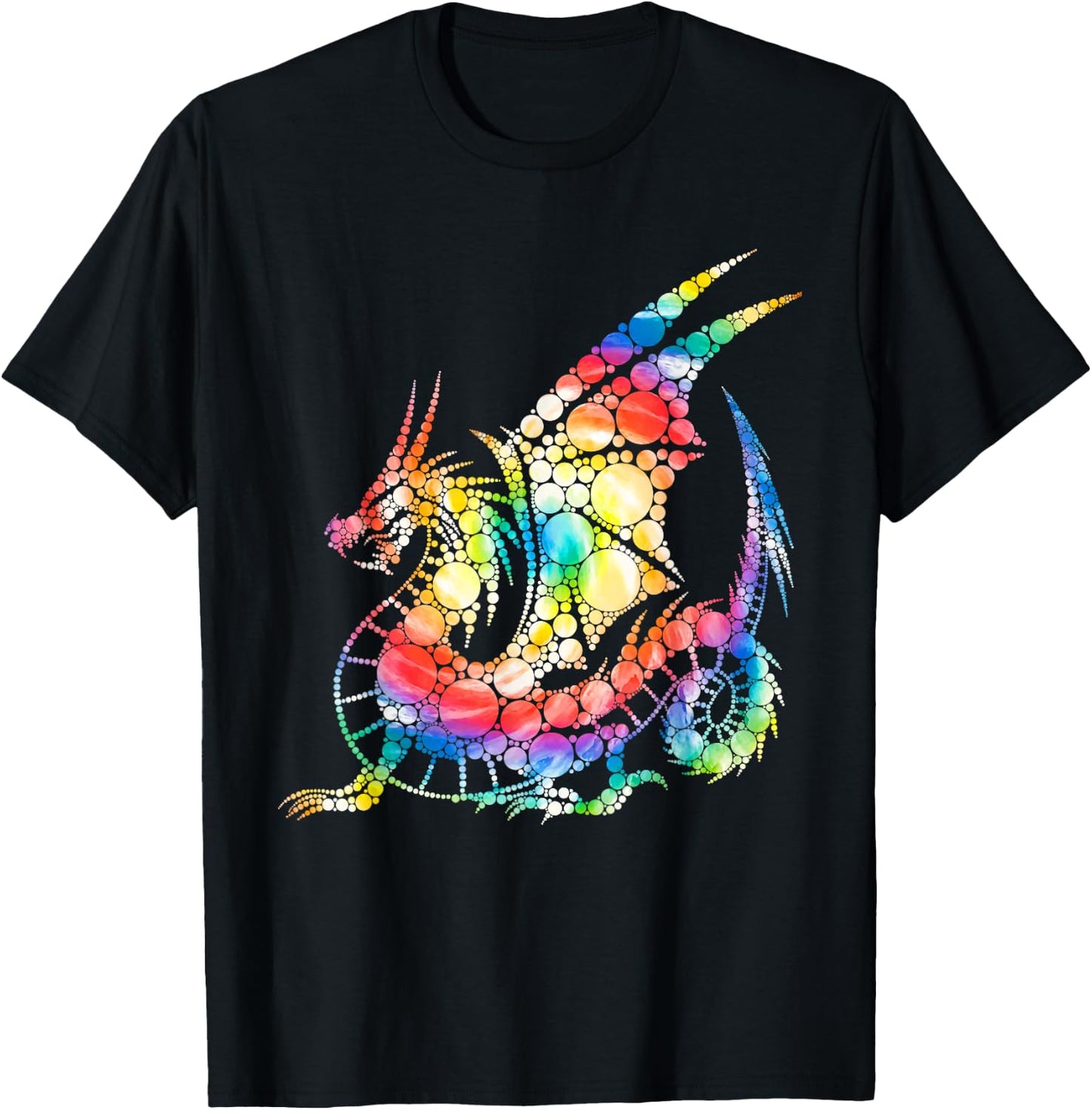 Tie Dye Colorful Dots Dragon Happy Dot Day Boys Girls T-Shirt - T-Shirt | Black