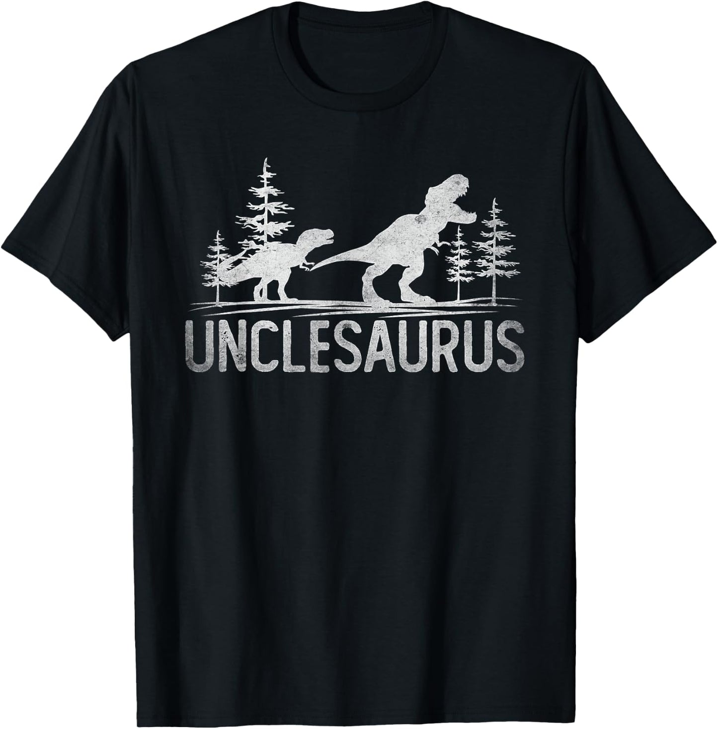 Unclesaurus T-Rex Dinosaur Uncle Saurus Father's Day T-Shirt - T-Shirt | Black
