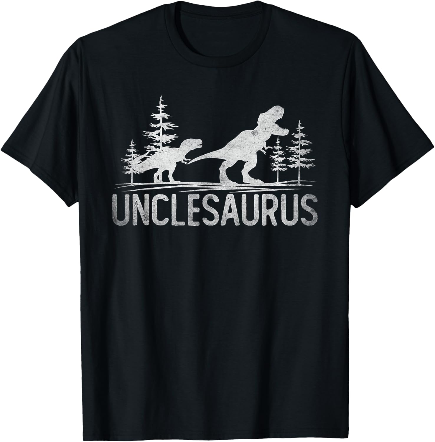 Unclesaurus T-Rex Dinosaur Uncle Saurus Father's Day T-Shirt - T-Shirt | Black