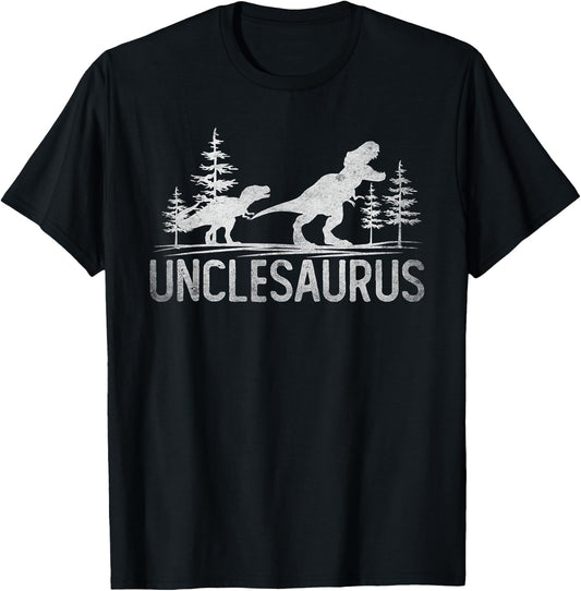 Unclesaurus T-Rex Dinosaur Uncle Saurus Father's Day T-Shirt - T-Shirt | Black