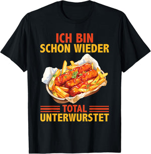Lustiges Imbiss Bratwurst Pommes Currywurst T-Shirt - T-Shirt | Black