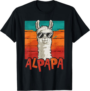 Alpaka Best Dad Alpaka Vatertagsgeschenk für Papa T-Shirt - T-Shirt | Black