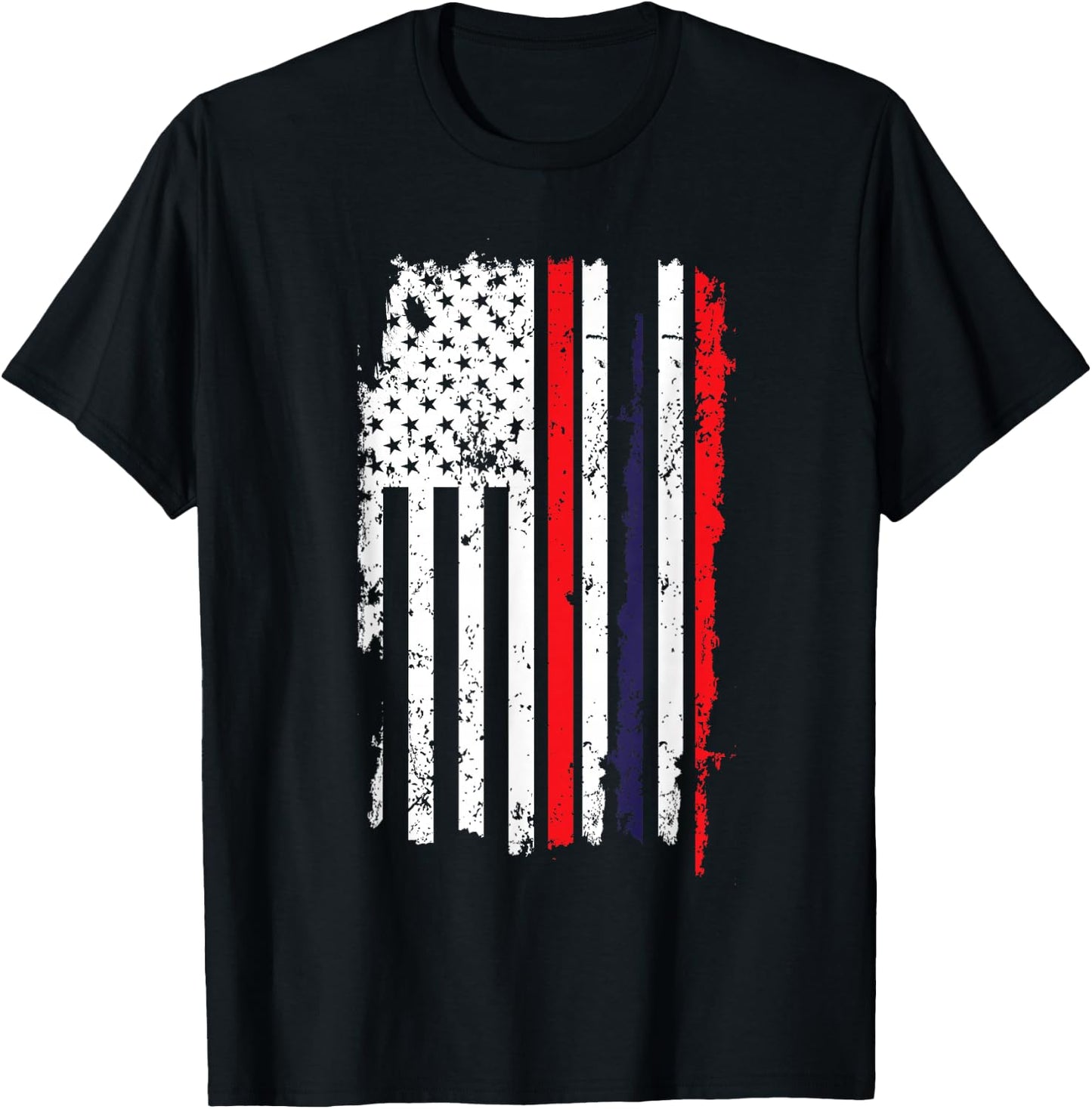 USA US Flag 4th Of July Thin Red Line Thai Flag Thailand T-Shirt - T-Shirt | Black