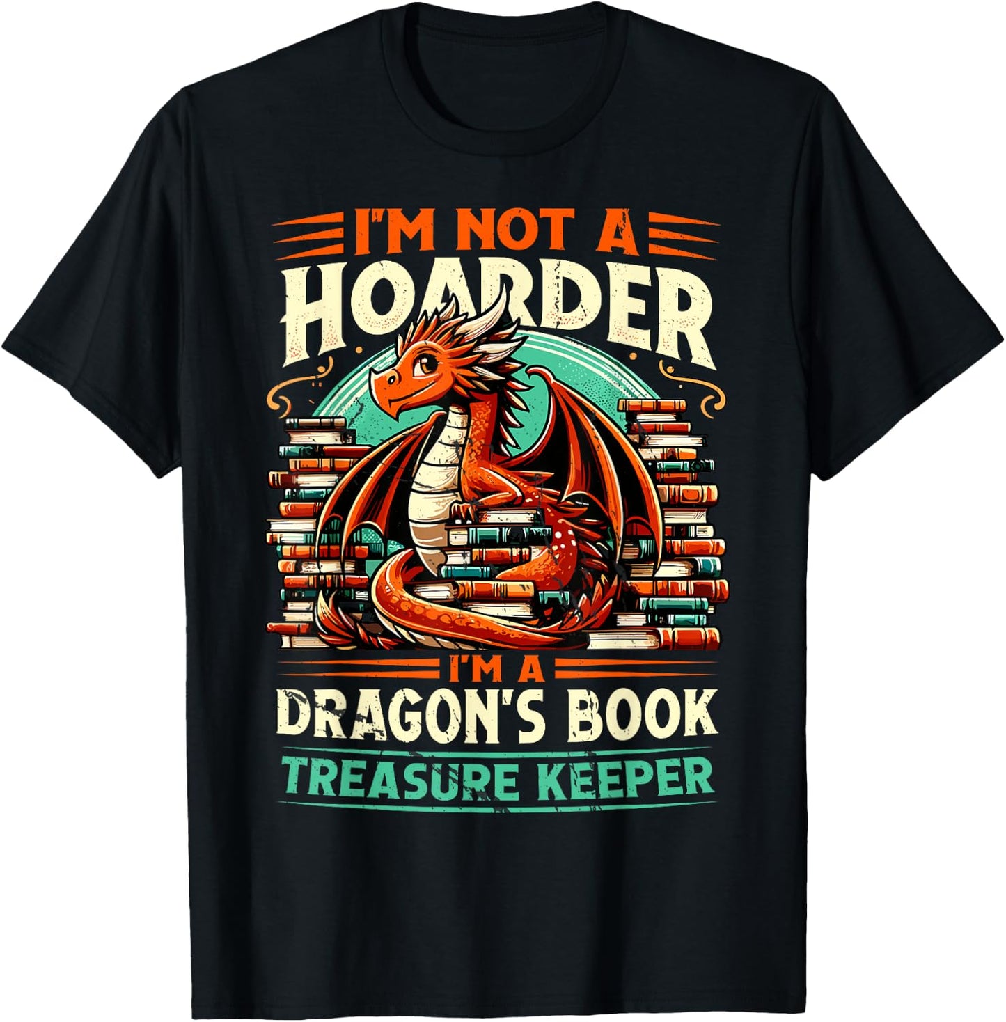 Dragon's Book Treasure Keeper - No Hamster T-Shirt - T-Shirt | Black