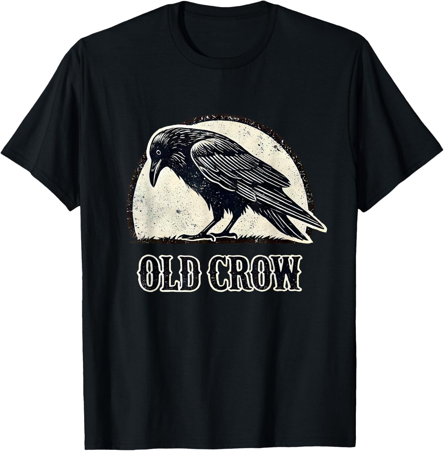 Old Crow Graphic , Small, Black T-Shirt - T-Shirt | Black