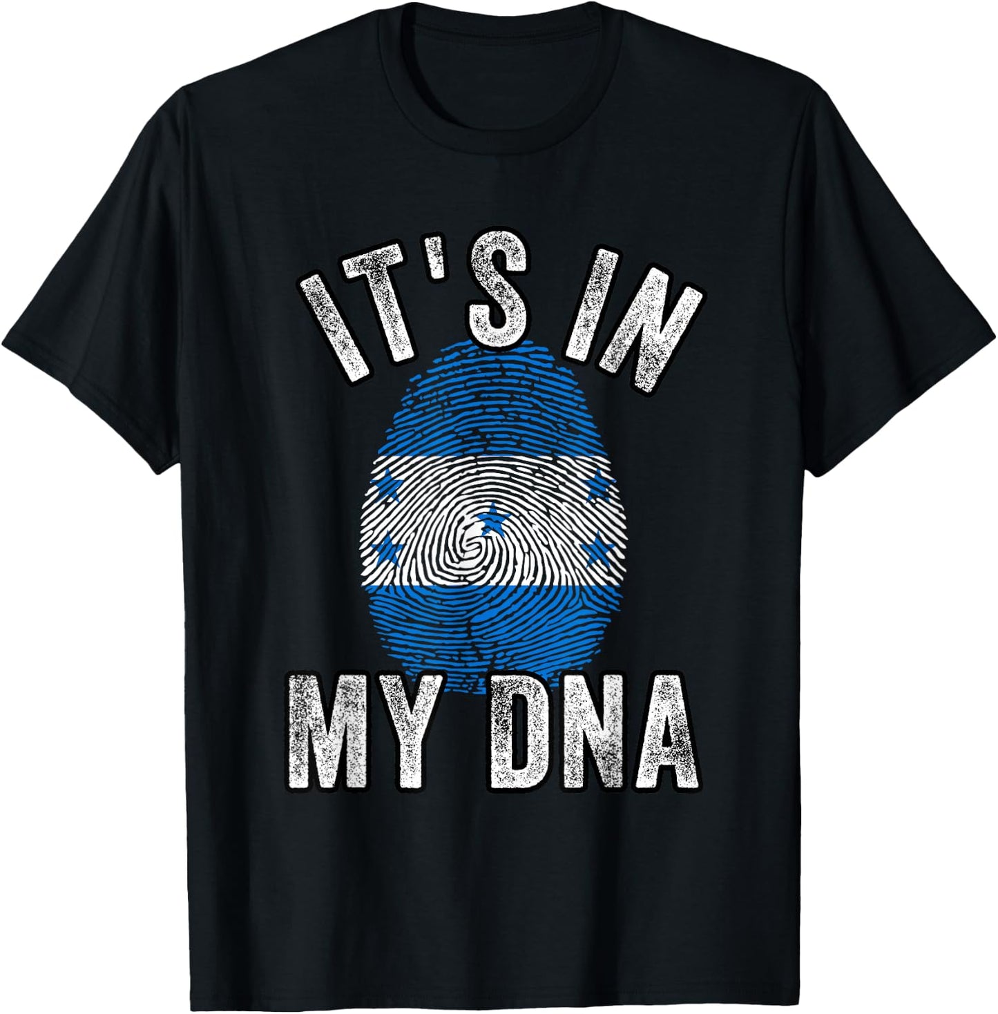 Funny it's in my DNA Honduras flag Fingerprint T-Shirt - T-Shirt | Black