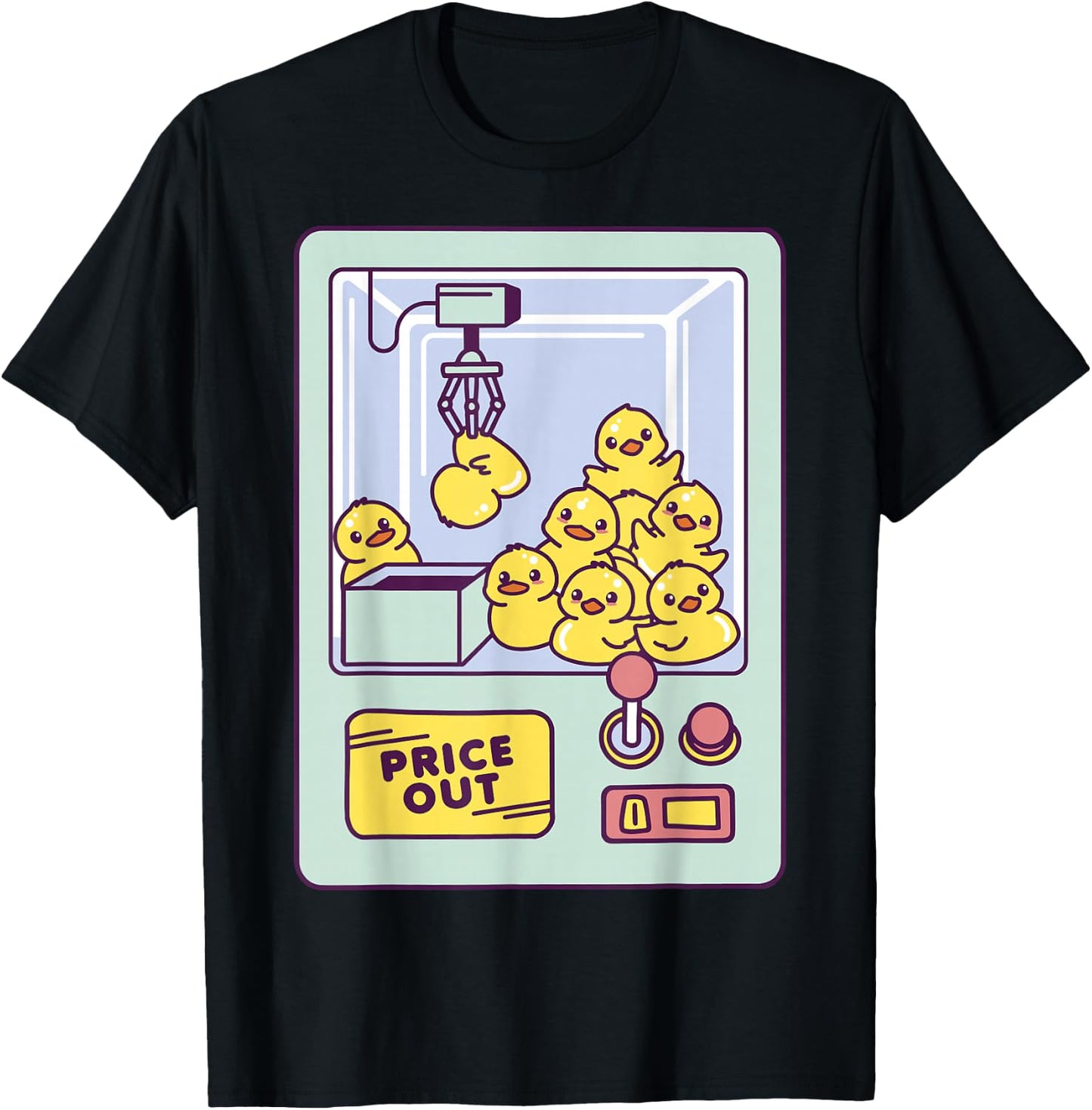 Duck Machine Design Playful Claw Toy Ducks T-Shirt - T-Shirt | Black