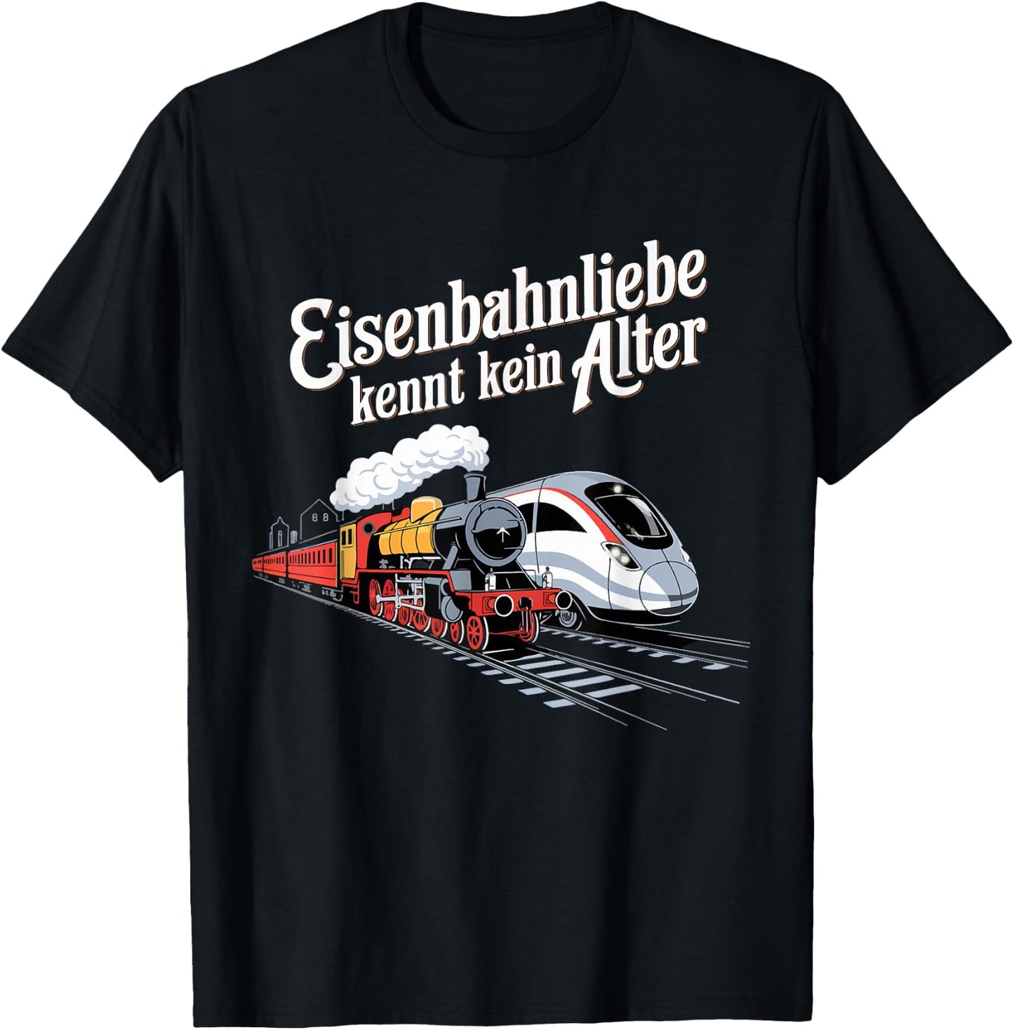Model Railway Saying "Eisenbahn Liebe Damplok Modellbau , black T-Shirt - T-Shirt | Black