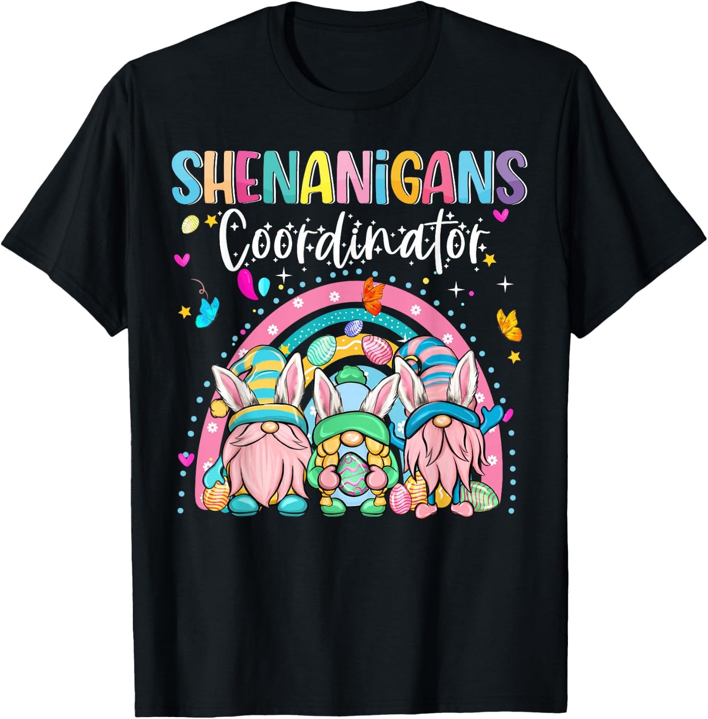 Easter Bunny Easter Day Shenanigans Coordinator Gnome Rabbit T-Shirt - T-Shirt | Black