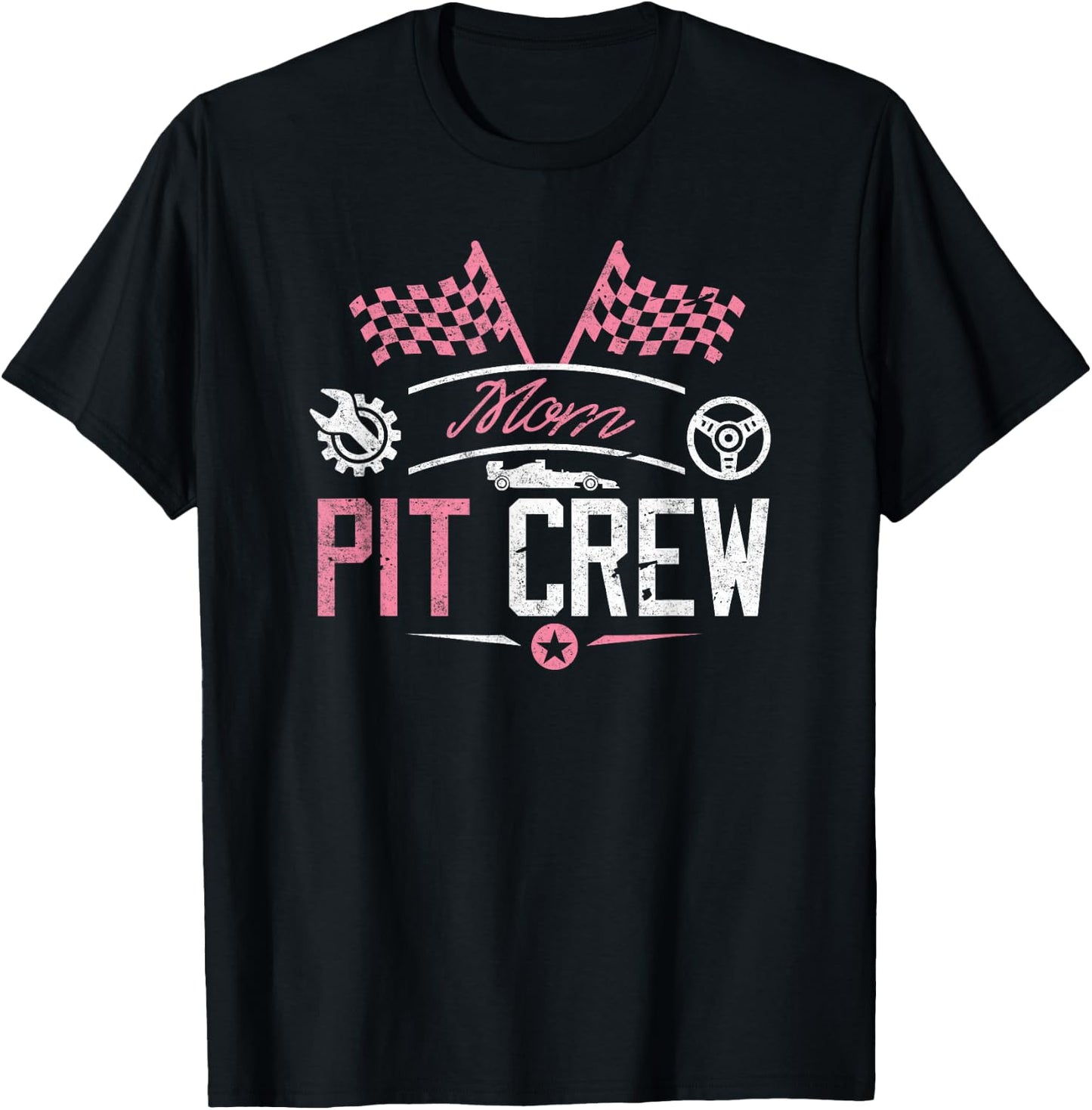 Racing Car Mommy Racer Shirt Mom Pit Crew for Mother Women T-Shirt - T-Shirt | Black