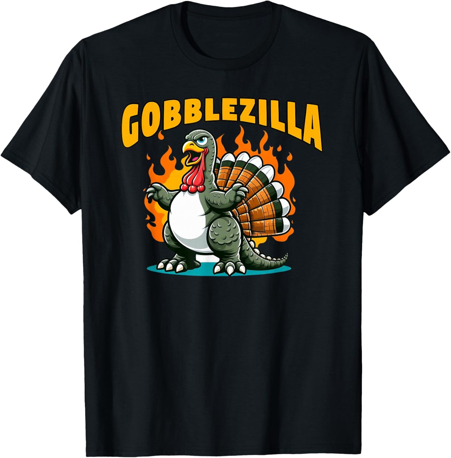 Turkey Thanksgiving Day Gobblezilla T-Shirt - T-Shirt | Black